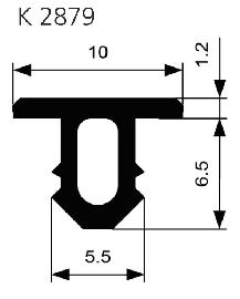 ELLEN Treppenprofil K 2879,10x7,7,1.000mm,Trapez,schwarz Produktbild