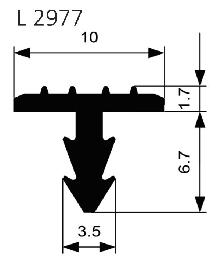 ELLEN Treppenprofil L 2977,10x8,4,1.000mm,geriffelt,schwarz Produktbild