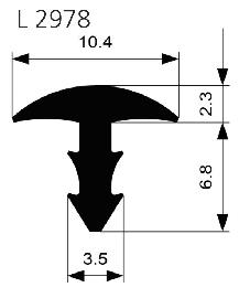 ELLEN Treppenprofil L 2978,10,4x9,1,1.000mm,Pilzform,schwarz Produktbild