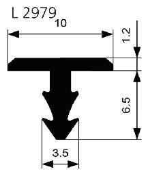 ELLEN Treppenprofil L 2979,10x7,7,1.000mm,Trapez,schwarz Produktbild