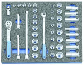 GEDORE 2005 CT2-D 30 Steckschlüssel-Sortiment 3/8" in Check-Tool-Modul, 43-teilig Produktbild