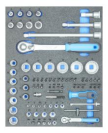GEDORE Steckschlüssel-Sortiment 1/4"+1/2" in 2/4 CT-Modul Produktbild