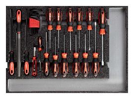 GEDORE R22350002 Werkzeugsatz Schraubendreher + Feilen CT-Modul 26-teilig Produktbild