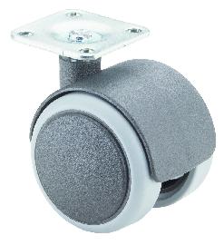 BS ROLLEN Doppelrolle F76, mit Platte, grau Produktbild