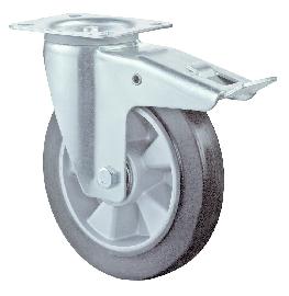 BS ROLLEN Transp.geräte-Lenkrolle, m.Totalfest.,Rad Ø 125mm, LSS420, 220kg, stahl verzinkt Produktbild