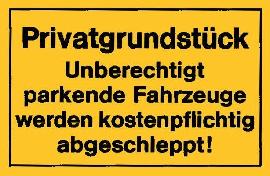 Neutral Verbotsschilder, Privatgrundstück, gelb Produktbild