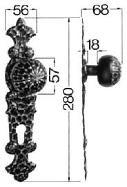 HS ROWE Knopflangsch Nr.316/208H PZ Ei R owe 316/208H, PZ E92 gehämmert Produktbild