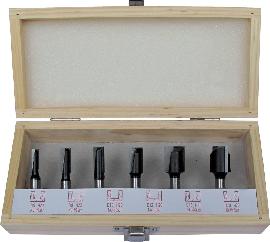 fortis Werkzeuge Nutfräser-Satz HW Schaft-ø8mm 6-teilig im Holzkasten Produktbild