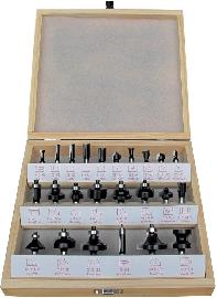 fortis Werkzeuge Fräser-Satz HW 24-teilig Schaft-ø8mm im Holzkasten Produktbild