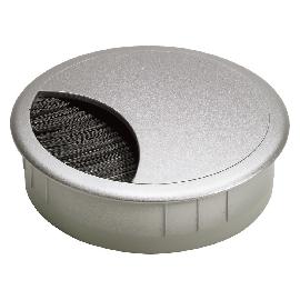 Hettich MB-Kabeldurchlass, mit Bürstendichtung, 9081331,rd., Ø 60mm,H 23,5mm,KF aluoptik Produktbild