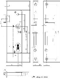 KFV Glastüreinsteckschloss SSP 521-1/2, Stahl Produktbild