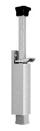 DENI® Türfeststeller 3836,Hub 90mm, silberfarben Produktbild
