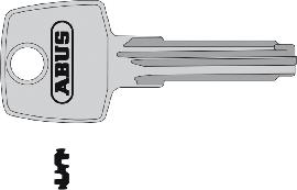 ABUS Schlüsselrohling, EC550, eckig, Messing neusilber Produktbild