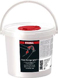 E-COLL Handreinigungstücher 25x25cm mit leichter Reinigungslösung 72 Stück Eimer Produktbild