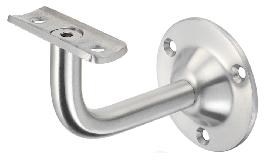 KWS GA-Handlaufstütze, 4524, mit gewölbter Auflage, Stahl, silberfarbig einbr.lack. Produktbild