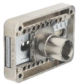 JuNie Möbel-Riegelschloss, FURORE 8520, aufliegend, Metall vernickelt, links Produktbild