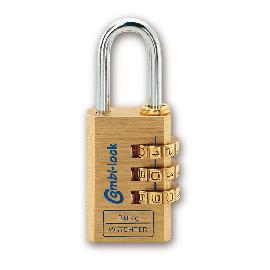 BURG WÄCHTER AV-Zahlen-Vorhangschloss, Combi Lock 80 20 M SB, Messing massiv Produktbild