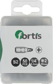 fortis Bit zähhart 1/4" DIN3126 C6,3 PZ2x25mm 50er Pack Produktbild