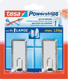 tesa Powerstrips Haken Large Classic chrom Produktbild