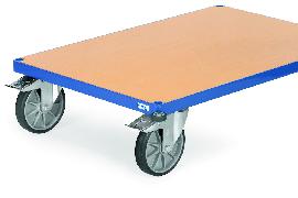 fetra Abweiser-Rollen Transportwagen Ø50mm 4 Kunststoffrollen Br. ges. 80mm hellgrau Produktbild