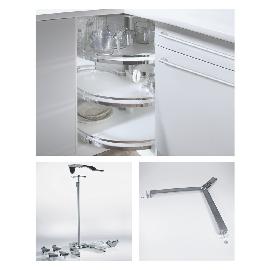 Hettich Küchenunterschrank-Eckschrankdrehbeschlag, Revo 90° 9080040, KB 800mm, silber Produktbild