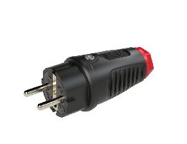 PCE Schutzkontaktstecker IP54 Vollgummi+ Erdungss 16A / 250V AC / 3p (2P+E) Produktbild