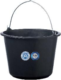 BERDAL Baueimer 12L schwarz Knopfbügel, L-Skala Produktbild