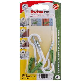 fischer Nylondübel SX GREEN mit Rundhaken nylonbeschichtet, SX GREEN 6x30 RH K Produktbild