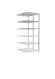 SCHULTE Lagertechnik Doppelregal MultiPlus Anbauregal RAL 7035 Produktbild