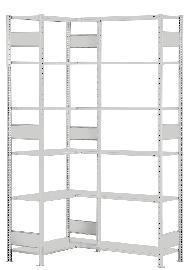 SCHULTE Lagertechnik Eckregal RAL 7035 Produktbild