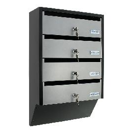 ROTTNER GA-Briefkasten, Depot 4,B 385mm, abschließbar, silber Produktbild