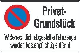 SafetyMarking Symbol Privat-Grundstück Alu geprägt Produktbild