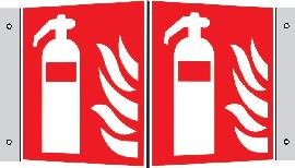 SafetyMarking Brandschutzschild „Feuerlöscher” als Winkelschild Produktbild
