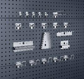 bott perfo Sortiment mit 20 Teilen, 10 Haken, 5 Werkzeugklemmen, 5 Halter Produktbild