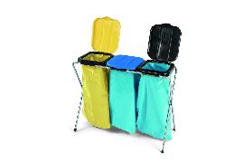 Nölle Abfallsammler 3x 120 l mit Deckel gelb/blau/schwarz Produktbild