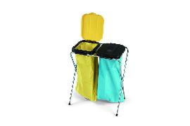 Nölle Abfallsammler 2x 120 l mit Deckel schwarz/gelb Produktbild