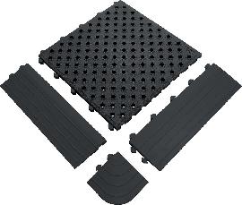 COBA Anti-Ermüdungsmatte Fatigue Lock schwarz B50xL50 cm geschlossen Produktbild