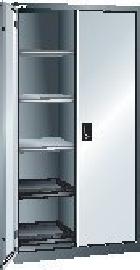 LISTA Flügeltürenschrank B1000xT580xH1950mm RAL 7035,Vollblechtür Trennwand,10 Böden Produktbild