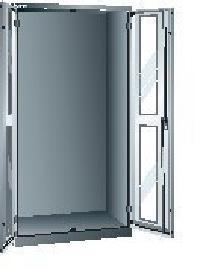 LISTA Flügeltürenschrank B1000xT580xH1950mm RAL 7035,Sichtfenstertür Leergehäuse Produktbild