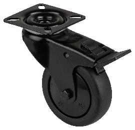 BS ROLLEN Apparate-Lenkrolle mit Platte A820.A85, schwarz Produktbild