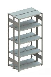 META Steckregal CLIP 100, doppelseitig, Grundfeld, verzinkt Produktbild