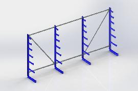 META Langgutregal ATLAS ST einseitig, RAL 5010 enzianblau Produktbild