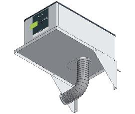 ASECOS Adapter Mont.: Wand,573x400x223mm, Abl.Ø75mm Produktbild
