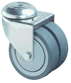 BS ROLLEN Appar.-Doppelrolle, ohne Feststeller,Rad Ø 75mm, Gummi, B101 Produktbild