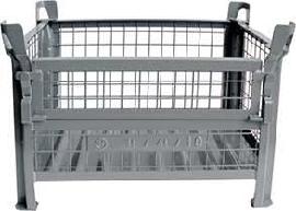 HESON Gitterbehälter, 1t, verzinkt, mit Klappe Produktbild