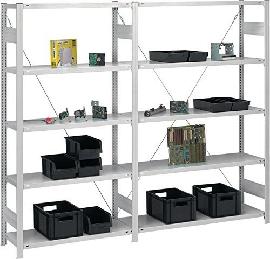 hofe Grundregal, 6 Böden, hellgrau Produktbild