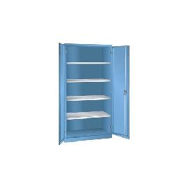 LISTA Flügeltürenschrank B1000xT580xH1950mm RAL 5012,Vollblechtür 4 Böden Produktbild
