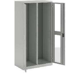 LISTA Flügeltürenschrank B1000xT580xH1950mm RAL 7035,Sichtfenstertür Produktbild