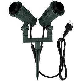 REV Erdspieß mit Gartenspot 2-fach IP44 1,4m 2xE27 grün Produktbild