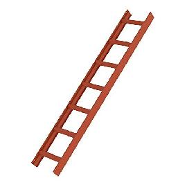 GÜNZBURGER STEIGTECHNIK Dachleiter 7 Sprossen, Aluminium, B 330mm, L 1960mm, rot Produktbild